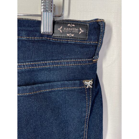 NANETTE LEPORE Belle High Rise Bootcut Denim Jeans Size 12‎ Dark Wash Stretch - Picture 8 of 13